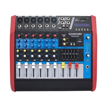 Imagem de Mesa De Som 6 Canais Amplificada Soundvoice MA630x Bluetooth