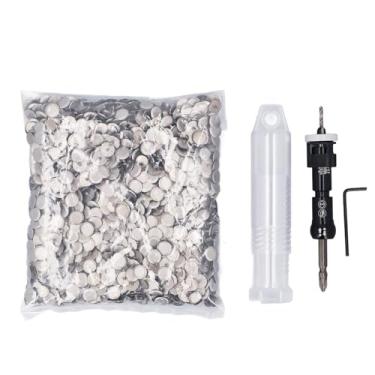 Imagem de Broca Escareadora de Aço de Alta Velocidade M2, Obtenha Perfuração Precisa Com Tampas de Parafuso de 2.000, para Madeira, Compensado, Drywall, Tampas de Parafuso Incluídas