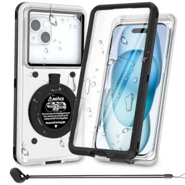 Imagem de Lekente Capa de telefone impermeável para mergulho, capa de telefone subaquática para mergulho com snorkel, capa universal à prova d'água para iPhone 16 15 14 13 12 Pro Max Samsung S24 S23 S22 Google