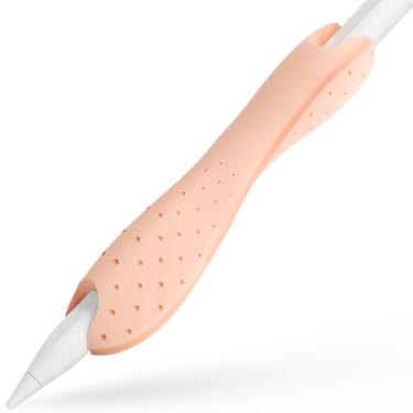 Imagem de ELETIUO Cabo compatível com Apple Pencil Pro, 1ª/2ª geração, modelo USB-C, capa protetora de silicone com textura antiderrapante, design ergonômico de cabeça dupla, carregamento magnético e toque