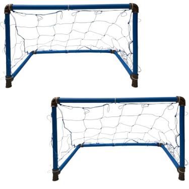 Imagem de Par de Traves Golzinhos de Treinamento Futebol Azul Com Rede Dafoca Sports