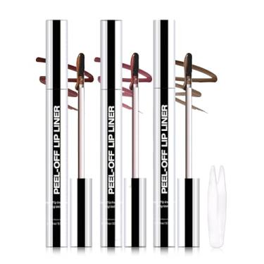 Imagem de Erinde Delineador Labial Removível Com 3 Peças, Delineador Labial De Tatuagem De Longa Duração Com Pinça, Acabamento Fosco, Delineador Labial Removível, À Prova D'Água E De Transferência, Delineado