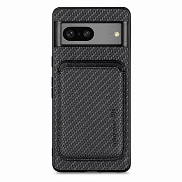 Imagem de Capa de Estojo Capa traseira destacável 2 em 1 para capa do Google Pixel 7 com suporte para cartão capas de celular finas de couro magnético para capa do Google Pixel 7 Capa de Estojo(Black)