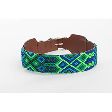 Imagem de Coleira de cachorro XUXO, couro vegano, feita à mão, resistente à água, durável, bacalar, PPP