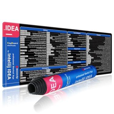 Imagem de exco vip IDEA Comandos Atalhos Mouse Pad -80 x 30 x 0,2 cm Folha de Cheat Grande Estendida Mousepad PC Escritório Planilha Teclado Mouse Mat Antiderrapante Borda Costurada 0362