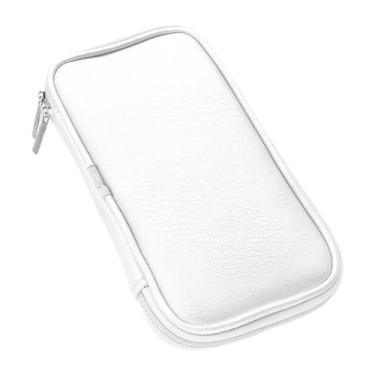 Imagem de Generic Escovas de maquiagem de estojos cosméticos Bolsa organizadora PU Couro à prova de poeira Bolsa de cosméticos para lápis de sobrancelha para uso em, Branco