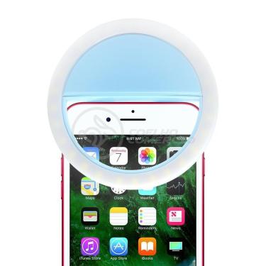Imagem de Anel De Led Luz Selfie Mini Ring Light Android E Ios - Azul