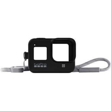 Imagem de Capa Silicone Sleeve + Cordão Lanyard Original para GoPro 8 Black Cor Preto