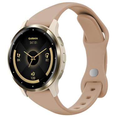 Imagem de Laband Pulseiras de relógio de silicone finas de 22 mm compatíveis com Garmin Venu 3/Venu 2/Vivoactive 4, pulseira de reposição esportiva fina e estreita para Forerunner 265/255/255 Music feminino e
