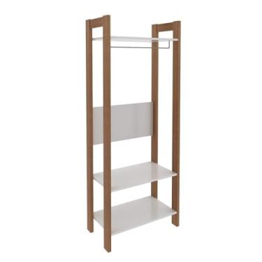 Imagem de Guarda Roupa Closet Az1029 Tecnomobili Marrom Branco