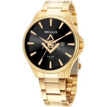 Imagem de Relógio Seculus Masculino Maçonaria 44116GPSVDA2