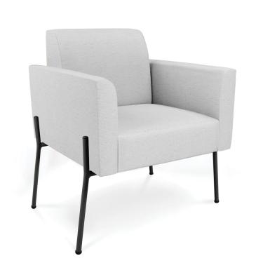 Imagem de Poltrona Pé De Ferro Preto Para Consultório Marisa Linho D03 - D'rossi Cor Cinza