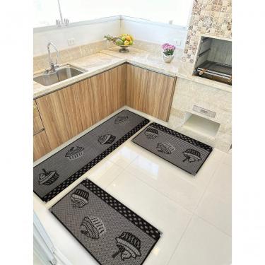 Imagem de Jogo Tapete Cozinha Kit 3 Peças Sisal Antiderrapante Ks-78