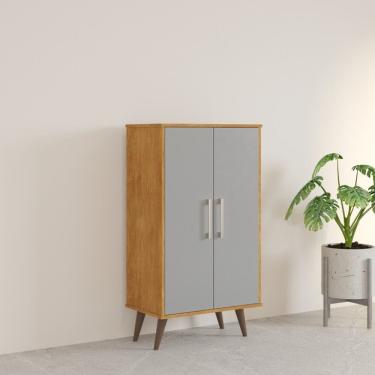 Imagem de Armário Multiuso 2 Portas Lincon Yescasa Nature/cinza