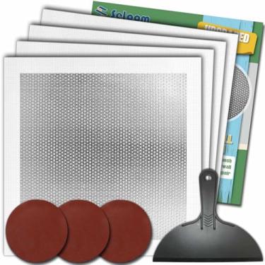 Imagem de Seloom Kit de reparo de drywall de 30 x 30 cm - Kit de remendo de drywall de malha autoadesiva resistente para furos grandes, kit de reparo de patch de parede rápido e fácil para parede e teto (8)