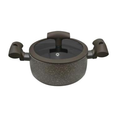 Imagem de Caçarola Marrom em Alumínio Antiaderente Cabo Soft Touch 2L - Hercules