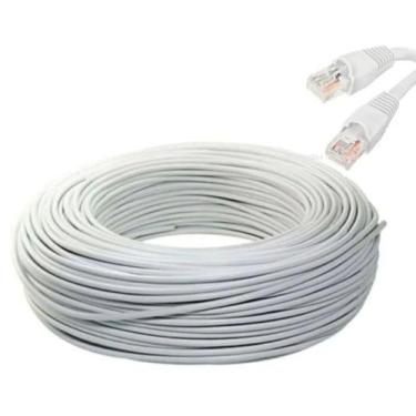 Imagem de Cabo de rede branco 30 metros Internet CFTV Montado Pronto Para o Uso 