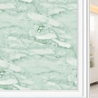 Imagem de Película de janela 3D de mármore, textura de estilo mármore, para porta de vidro, banheiro, sala de estar, L90 x C 190 cm