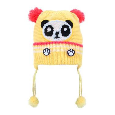 Imagem de Touca Gorro Infantil Amarela Panda Tamanho Único