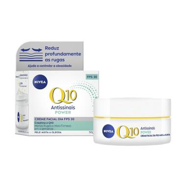Imagem de Creme Facial Antissinais Nivea Q10 Power Dia FPS30 Pele Mista a Oleosa 50g