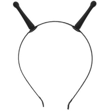 Imagem de HOMSFOU Tiara de antena alienígena – chifres de formigas de plástico para festa com tema espacial, gravata de cabelo para adultos e crianças, Preto, tamanho �nico