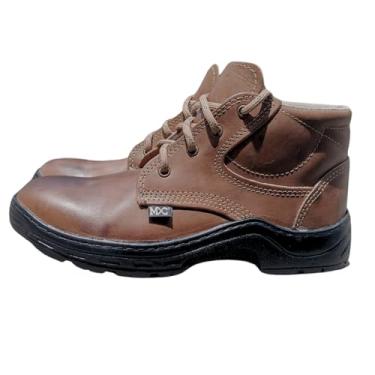 Imagem de Coturno Botina Bota Couro Legitimo Trabalho EPI Segurança CA Bico PVC Masculino Feminino Unissex MXC BRASIL (Relva, BR, Adulto, Numérico, 41)