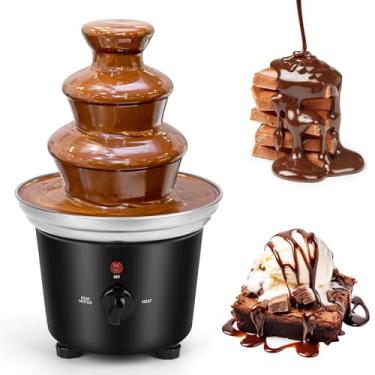 Imagem de VAlinks Máquina De Fonte Chocolate - Elétrica Derretimento 3 Níveis, Mini Fondue Aço Inoxidável Para Festas, Derrete Queijo, Molho Barbecue, Licores