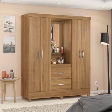 Imagem de Guarda Roupa Roupeiro Capelinha 04 Portas Lord Amêndola Touch Demóbile