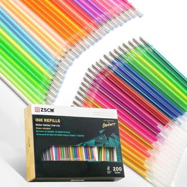 Imagem de Recargas de tinta de caneta de gel ZSCM 200 cores para livros de colorir para adultos