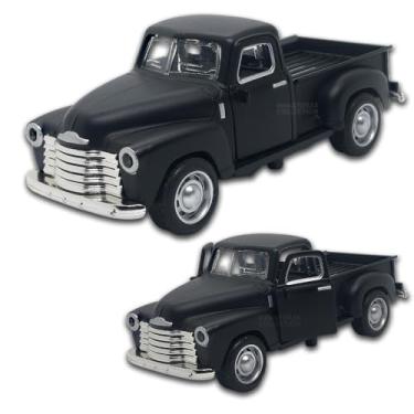 Imagem de Miniatura Caminhonete Chevy 3100 1949 1:32 12 Cm Em Metal, carrinho de ferro (Preto fosco)