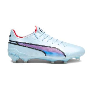 Imagem de PUMA Chuteiras femininas King Ultimate Firm Ground/Ag Chuteiras de Futebol, chão firme, grama - Azul, Silver Sky/Puma Black/Fire Orchid, 35 BR