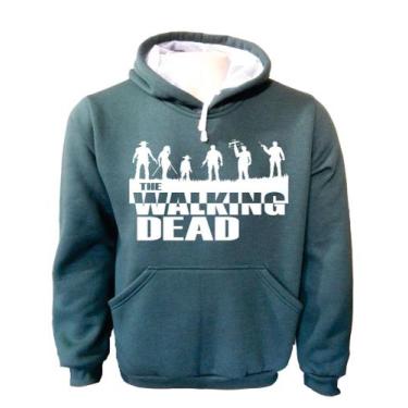 Imagem de Blusa Moletom Casaco Frio Masculino série The Walking P M G GG, Verde 