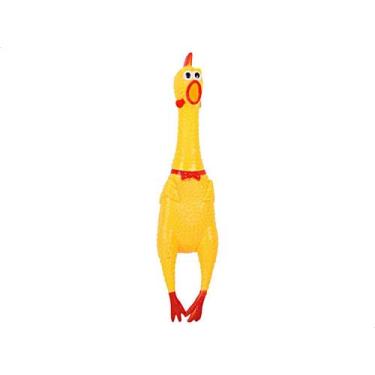 Imagem de Brinquedo Frango Galinha Grita Borracha P/ Cães 41cm Gigante - 2 un - 