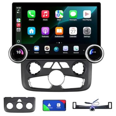 Imagem de Rádio estéreo automotivo com tela sensível ao toque de 11,5 polegadas para Dodge Ram 1500 2500 3500 2013-2018 (controle climático CA manual ou automático) kit de painel de substituição com CarPlay