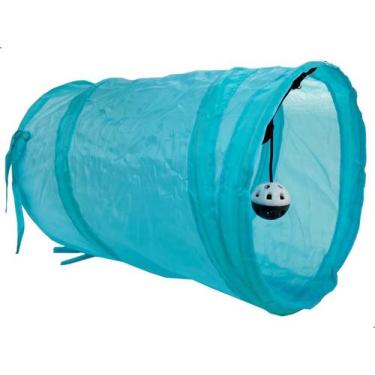 Imagem de Túnel Poliéster Para Gatos C/ Bolinhas Interativo 40cm Pet - SAVANA, A