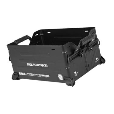 Imagem de Open Box Tactical Base Fácil de montar Outdoor Multifuncional Alumínio Lunch Box Base Solução de armazenamento empilhável durável para Camping Caminhadas Viagem Tactical Gear (Preto)