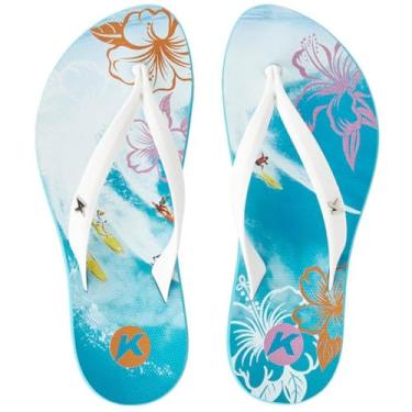 Imagem de Chinelo Kenner Ibiza Surf Feminino - Branco e Azul - 38