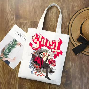 Imagem de Bolsa Tote de Lona Feminina Grande - Estilo Ghost Band Harajuku, Você