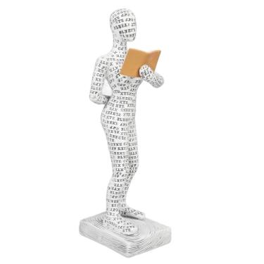 Imagem de aqxreight Estátua do Pensamento Feminino de Leitura de Celulose Única Lendo Mulheres Decoração para Figuras para Biblioteca W310 12 Artesanato Seu Artístico BEN Women Women Pensador Estátua Pensador