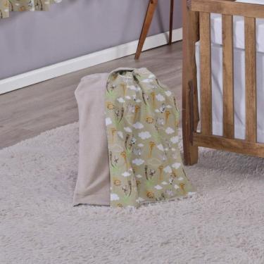 Imagem de Manta Baby Cobertor Bebe Dupla Face Menino Menina 1,15 X