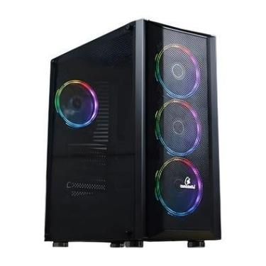 Imagem de Gabinete Gamer Concórdia,  Mid Tower, Lateral em Vidro Temperado, 4x Cooler Fans LED RGB, Preto