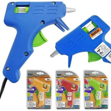 Imagem de Pistola De Cola Quente Pequena Bivolt 6W Com 2 Refis De Cola - Rio Che