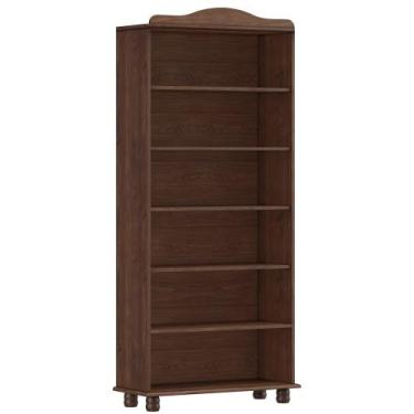 Imagem de Estante Livreiro Multiuso 5 Prateleiras Madeira Maciça Lazuli F06 Café