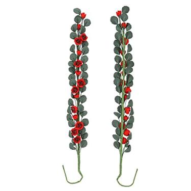 Imagem de XUXHOU 1:12 Mini Dollouse Rose String, Cena do Jardim Rose String Cavale Swing Decorative Long Bouquet para Crianças Meninas Meninas (Rosa vermelha)