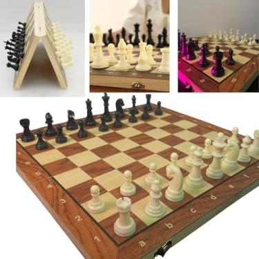 Imagem de Tabuleiro de Xadrez e Dama e gamão magnético grande 39x39 CM – Tabuleiro magnéfico Luxo, Portátil e Educativo | Presente Inteligente para Crianças e Adultos, Peças grandes