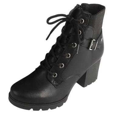 Imagem de Coturno Feminina Salto Bloco Firme Confortável Dakota