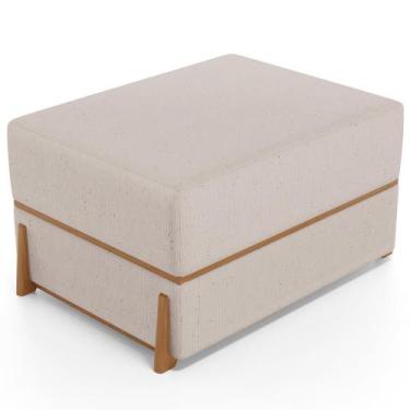 Imagem de Puff Decorativo Retangular Para Sala de Estar Domus L02 Linho Bege - L