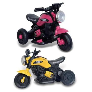 Imagem de Combo 2 Mini Motos Elétricas Triciclo Infantil Zippy 6V com Som e Músi