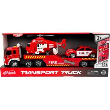 Imagem de Caminhão Bombeiro Com Carro E Helicóptero - BBR Toys R3620