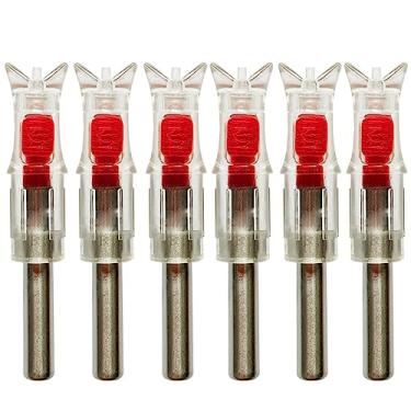 Imagem de JIANZD Nocks iluminados para flechas 6 peças de tiro com arco e flecha com diâmetro interno de 7,62 mm vermelho